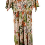 ZARA  Printed Floral Sheer Polyester Printed Tulle High-Waisted Dress Small Photo 0