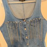 Haute Monde  Denim Blue Rhinestone Dress Size Large Photo 4