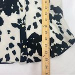 ZARA  SATIN EFFECT SHIRT BLACK WHITE ANIMAL PRINT SIZE S Photo 9