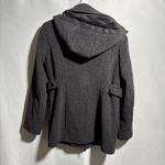 st. john's bay Women Small Charcoal Gray Hooded Wool Cashmere Blend Coat Jacket Photo 1