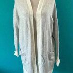 London Kaye Cotton Gray & Black Colorblocked Open Cardigan Topper Layer Size S Photo 0