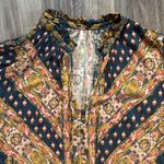 Free People  Bell Sleeves Tunic with Mandarin Collar Magic Mystery Printed M Photo 5