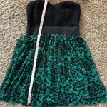 Wet Seal  Dress Mini Y2K Black Strapless Lace and Green Pattern Photo 2