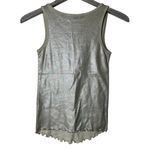 Charles Nolan New York Metallic Silver Lettuce Hem Tank Top Photo 1