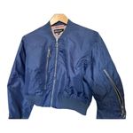 Shinestar  - womens medium navy blue cropped bomber jacket Photo 1