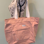 Bridling Light Pink Cotton Canvas Tote Bag Lots of Pockets Photo 0