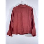 Flax  Burnt Orange Button Front Lagenlook Jacket Top 2 Pockets Size P US 4-6 Photo 7