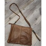 Myra Women's Cowhide Leather Zip‎ Top Crossbody Pouch Purse Bag White Brown Photo 1