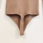 Abercrombie & Fitch Abercrombie Ribbed Corset Knit Sweetheart Neck Long Sleeve Bodysuit Brown Medium Photo 6