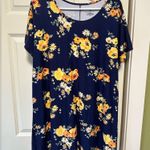 Bobbie Brooks Navy Floral Short Sleeve dress Blue Size 1X Photo 0