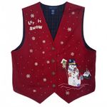 Karen Scott Vintage 90’s  Christmas Holiday Snowman Vest Size L Photo 0