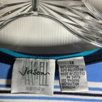 Jason Maxwell  Blue Multicolor Striped Short Sleeve Tee 1X Photo 1