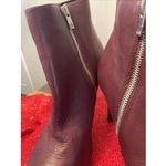 Calvin Klein  Womens 10M Heeled Ankle Boots Clariss Purple Leather E6025 New Photo 3