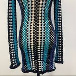 NBD  X Revolve Weylyn Striped Open Crochet Knit Baja Bodycon Long Sleeve Dress Photo 4