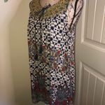 En Crème Navy & Cream with Gold Embroidery Boho Dress Size L Blue Size L Photo 3