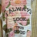 Wild Kiss Pink White Pebbled Fabric Hooded Tank Top I Always Look This Good M Size M Photo 3