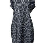 Ellen Parker Black & White Geometric Lace Sleeveless Sheath Dress Womens Size L Size L Photo 0