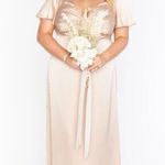 Show Me Your Mumu Rome Twist Gown Champagne Luxe Satin XS NWT Photo 2