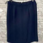 J.Crew Navy Drapey Crepe Pencil Skirt Photo 0
