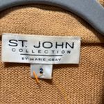 St. John  Collection size 2 the Ultima Zip Jacket Cardigan Tan White Collared Photo 1