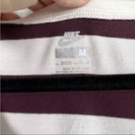 Nike Womens Striped Long Sleeve Tee Maroon White Sz M Photo 1