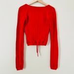 H:ours NWOT Revolve  Cora Women's Blouse Top Shirt Cutout Bright Red Large Tie Photo 5