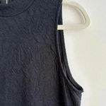 Blu Pepper Black Floral Textured Tank Dress, Swing Dress, Size Medium Photo 8