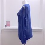 Melissa Paige Sheer Knit Pullover w/Tiered Sleeves in Blue, Size XL NEW w/o Tag Photo 2
