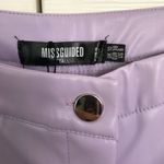 Missguided NWT Lilac Purple Tall Vegan Leather Straight Leg Pants Size US 6 Photo 3