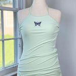 Rue 21 Embroidered Butterfly Mint Green Ribbed Bodycon Halter Top Dress Large Pa Photo 0
