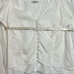 Madewell Flutter Sleeve Linen Ivory Blouse Button Front Size 10 Photo 3