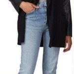 Fifteen Twenty Faux Leather Contrast Jacket in Black Medium as-is Photo 0