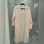 Van Winkle Pink Long Sleeve Knit Coordinating Lounge Duster Cashmere Cardigan Size L Photo 2