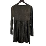 LA Made  V Neck Long Sleeve Gold Metallic Dress Small New Photo 2