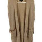 Banana Republic Fluffy Duster Wool Mohair Cardigan Open Mid Pockets Cream XS Photo 1
