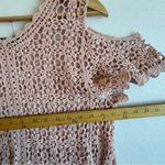 Crochet Pink Knit Off Shoulder Festival Top Size Small Photo 9