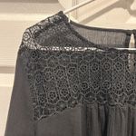 Old Navy  Women's Lace Inset Peasant Top Black Boho Beach‎ Size Large Festival Photo 1