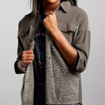 Mystree Buckle pieced leopard denim Jacket Photo 0