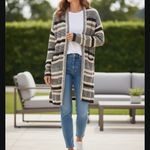 Ralph Lauren Lauren Striped Fringe Cardigan Sweater Size M Photo 1