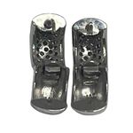 Pavé .8 CT Diamond Hinge Huggies Earrings 𖦹 14K White Gold 𖦹 Post Back Pierced Silver Photo 6