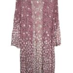 Maya Brooke Dusty Pink Lace Kimono Duster Bell Sleeves Open Front Size 16 Photo 1