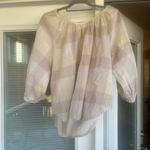 Everlane The Ruched Air Blouse Toffee Plaid Size 8 Photo 2