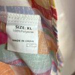 NWOT Striped Blouse Smocked Cuffs Ruffle Neck Orange Size XL Photo 4