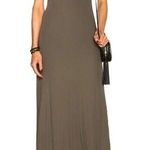 James Perse  Long Flared Tank Dress Maxi Round Neck Lined Cotton Flowy Black 1 S Photo 0
