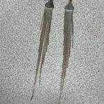 Silver metal chain fringe dangle earrings Photo 0