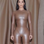 SKIMS faux leather biker short Cement color size S NWT Photo 6