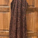 Betsey Johnson  Tiger Print Dress Size Small Halter Y2K Brown Midi Bodycon Photo 1