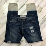 ETIENNE MARCEL Skinny Jeans Women 24 Blue Bleach Dip‎ Cuff Distressed Photo 2