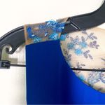 Marchesa Notte Dress Floral Bird Embroidered Mesh Mermaid Maxi Blue 4 NWT Photo 5