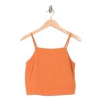 Kensie  Jeans Orange Linen Blend Cropped Cami Tank Medium NWT Photo 5